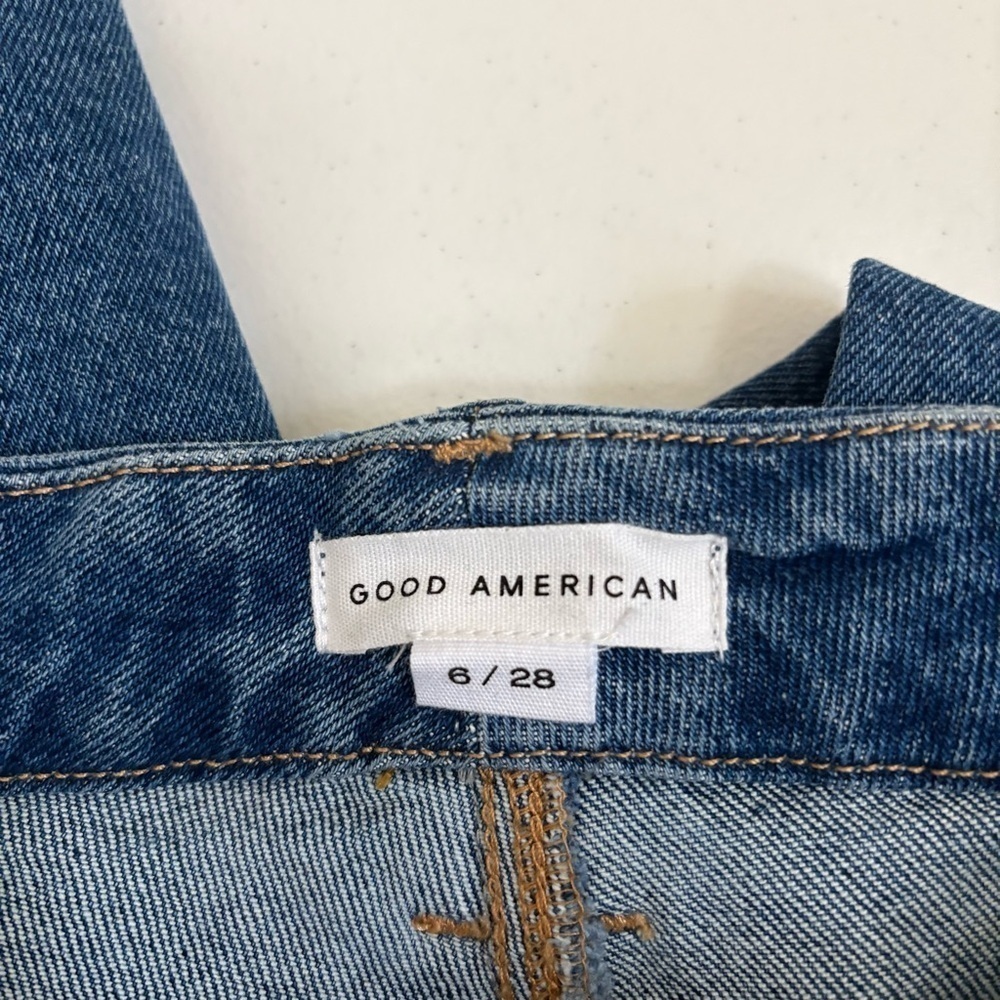 Good American Womens Straight Curve Distressed Jeans size 6/28 - Picture 7 of 10
